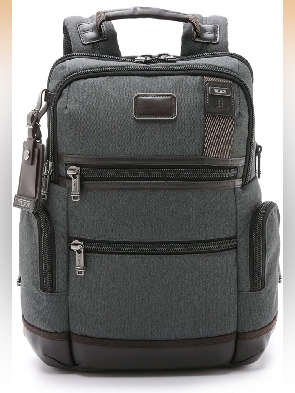 TUMI Gray and Brown Alpha Bravo Knox Backpack
